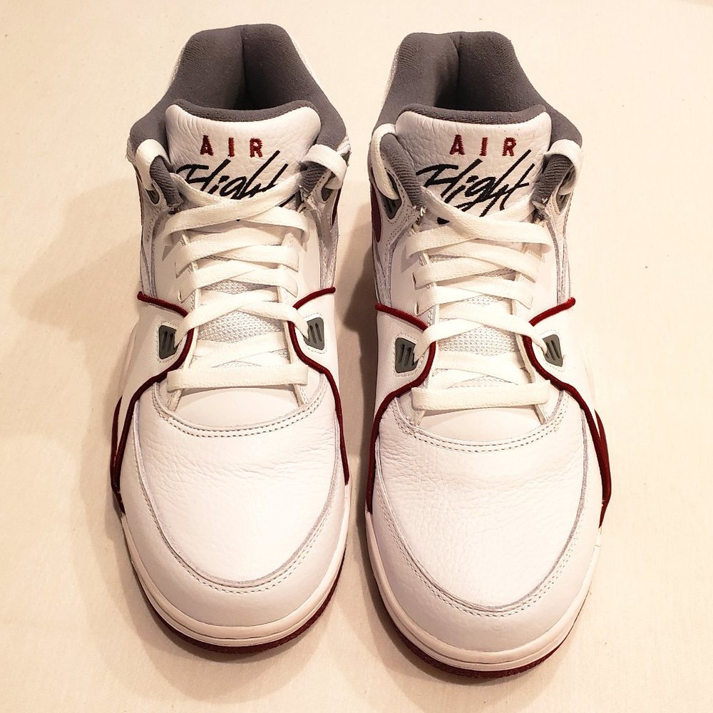 Nike Air Flight 89 White Team Red Smoke Grey Shoes Men’s Size 10 - DD1173-100